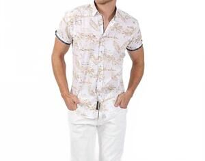 NEW EIGHT X palms short sleeve shirt in beige
